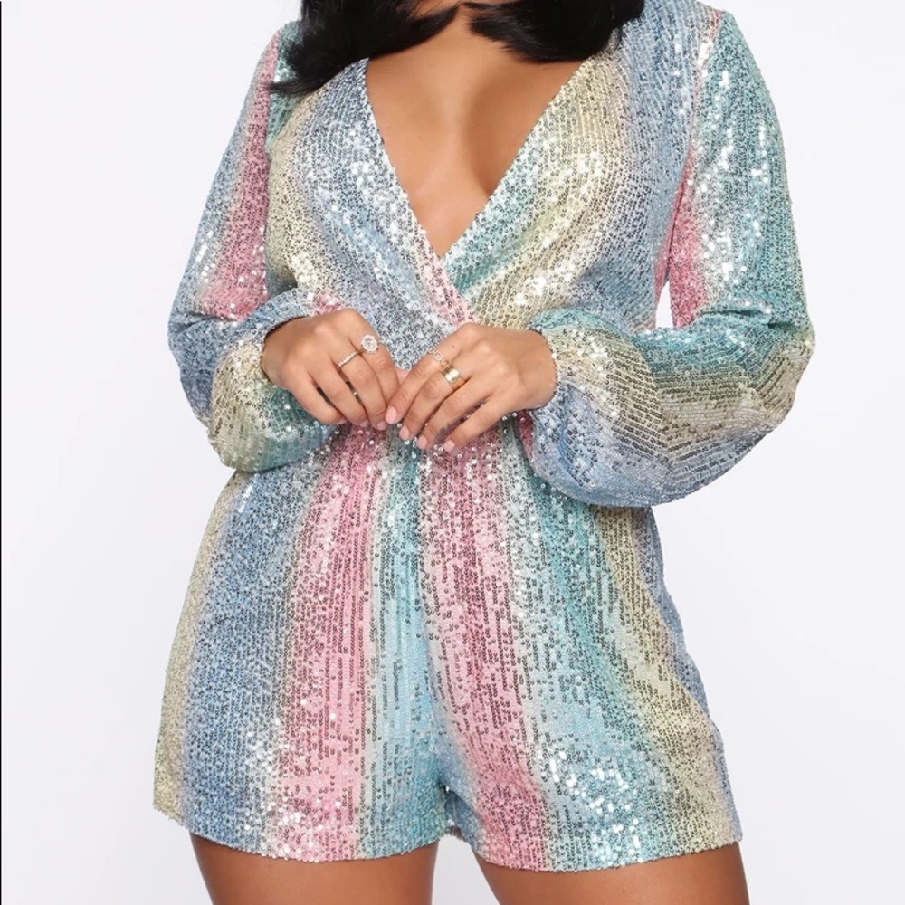 Fashion Nova Sequin Romper - BNWT